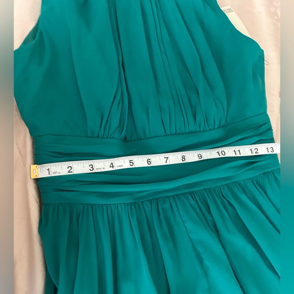 NWT Badgley Mischka Sleeveless Pleated Gown in Jade. Size 4. Exquisite. - Picture 15 of 16
